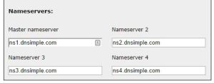 image of nameserver entry on ISNIC delegation page